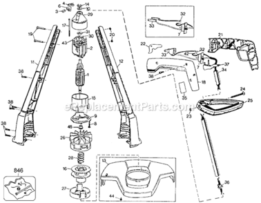 Page A Diagram and Parts List for 82312 Type 1 Black and Decker Trimmer